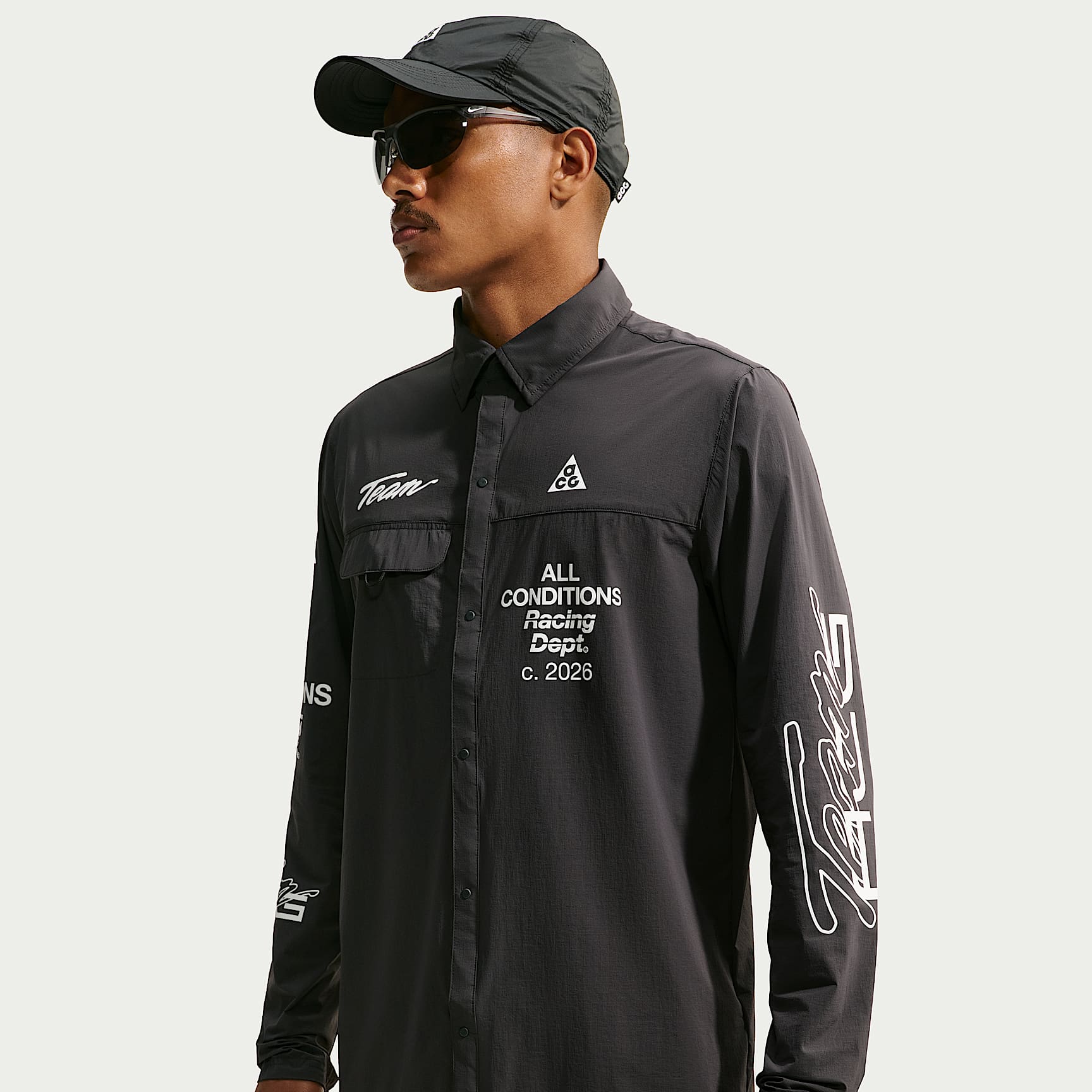 ACG Aireez Men's UV Protection Button-Up Long-Sleeve Graphic Top